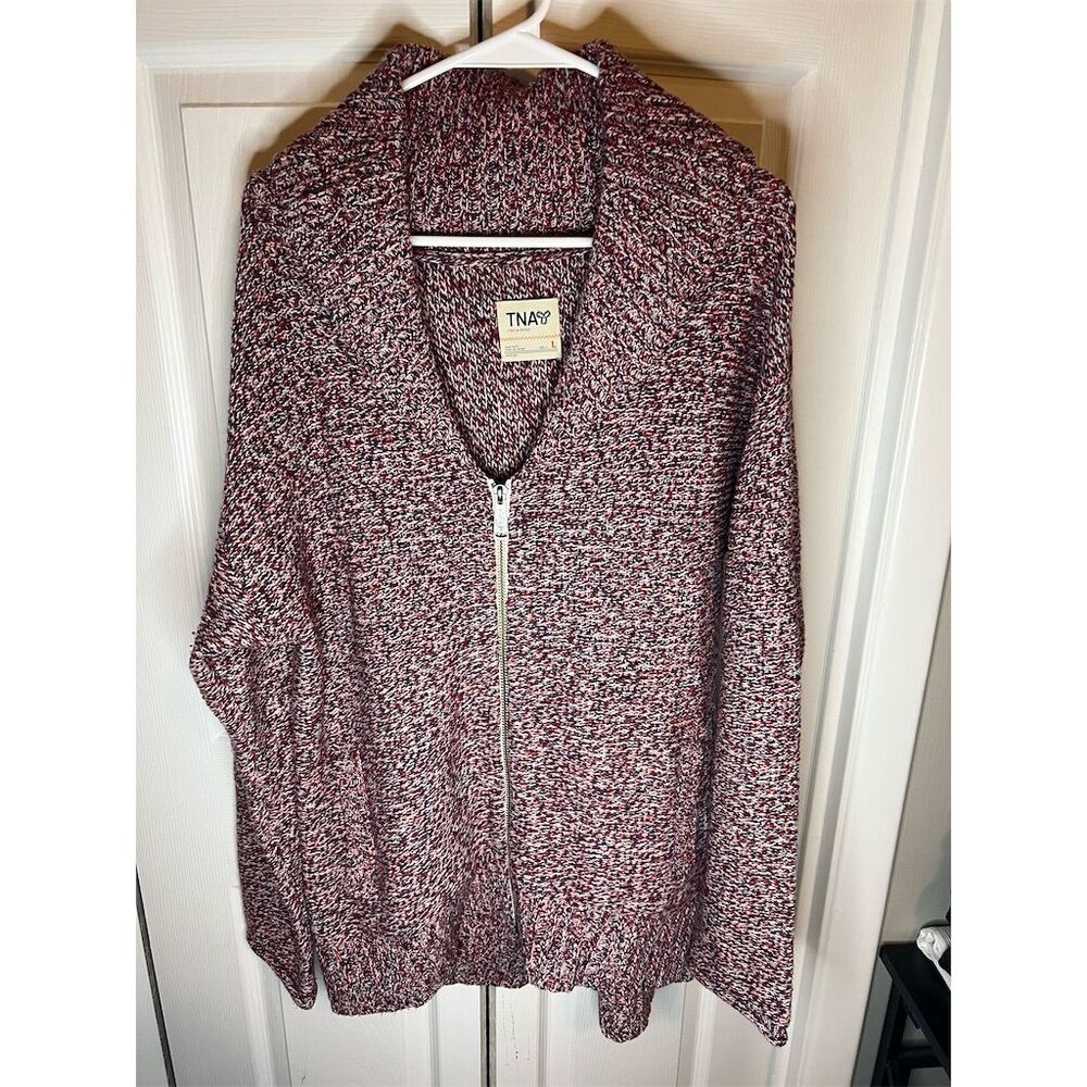 TNA Women's Multicolor Zip-Up Cardigan Sweater Size L